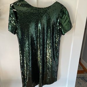 Vici Hunter green sequin mini dress